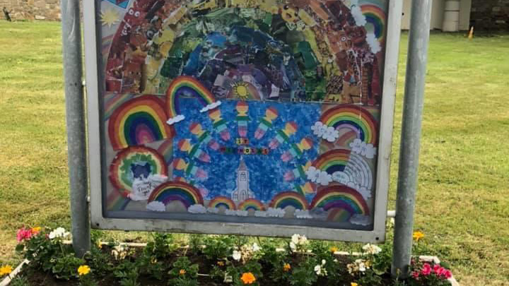Rainbow collage created by all the young people in our Parish